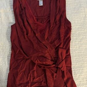 [2] H&M Rich Red Sleeveless Wrap Tank